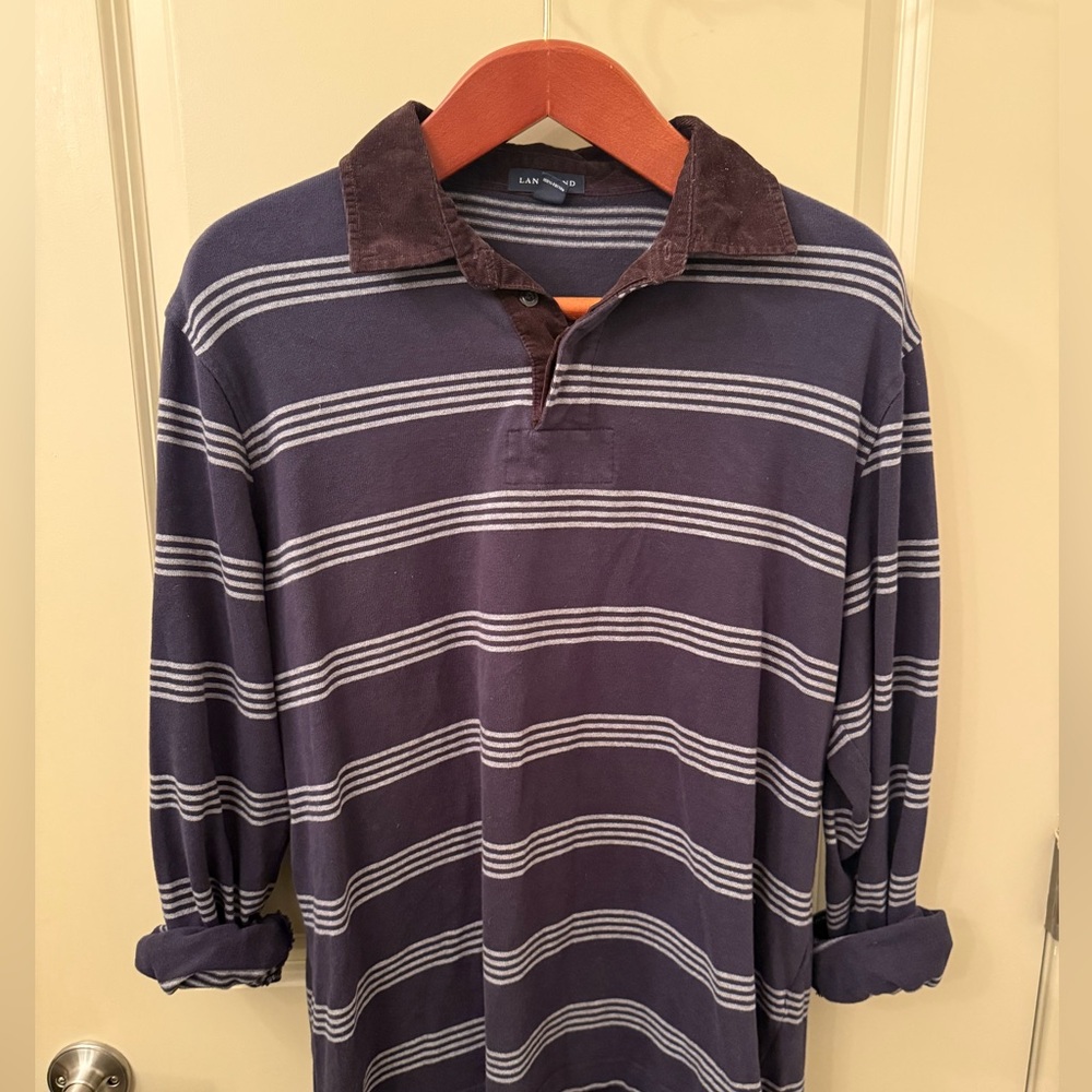 Men’s Corduroy Collar Rugby Shirt/Long Sleeve Polo